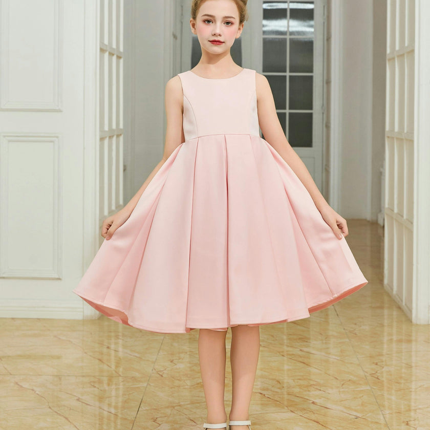 Pink Redwooda Satin Bow-Back Dress