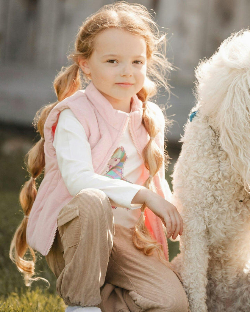 Corduroy Puffy Sleeveless Vest