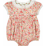 Celestine Red Floral Smocked Romper