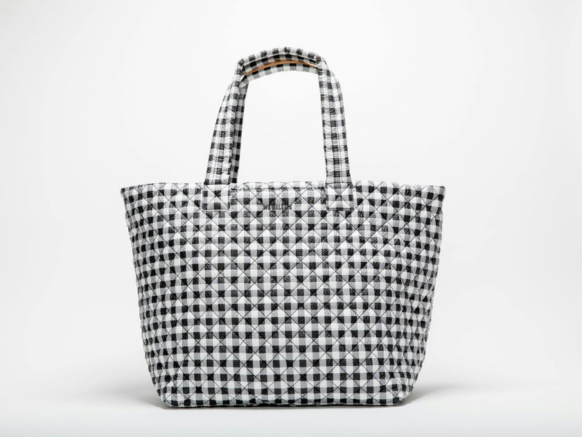 Black/White Gingham Large Metro Tote Deluxe