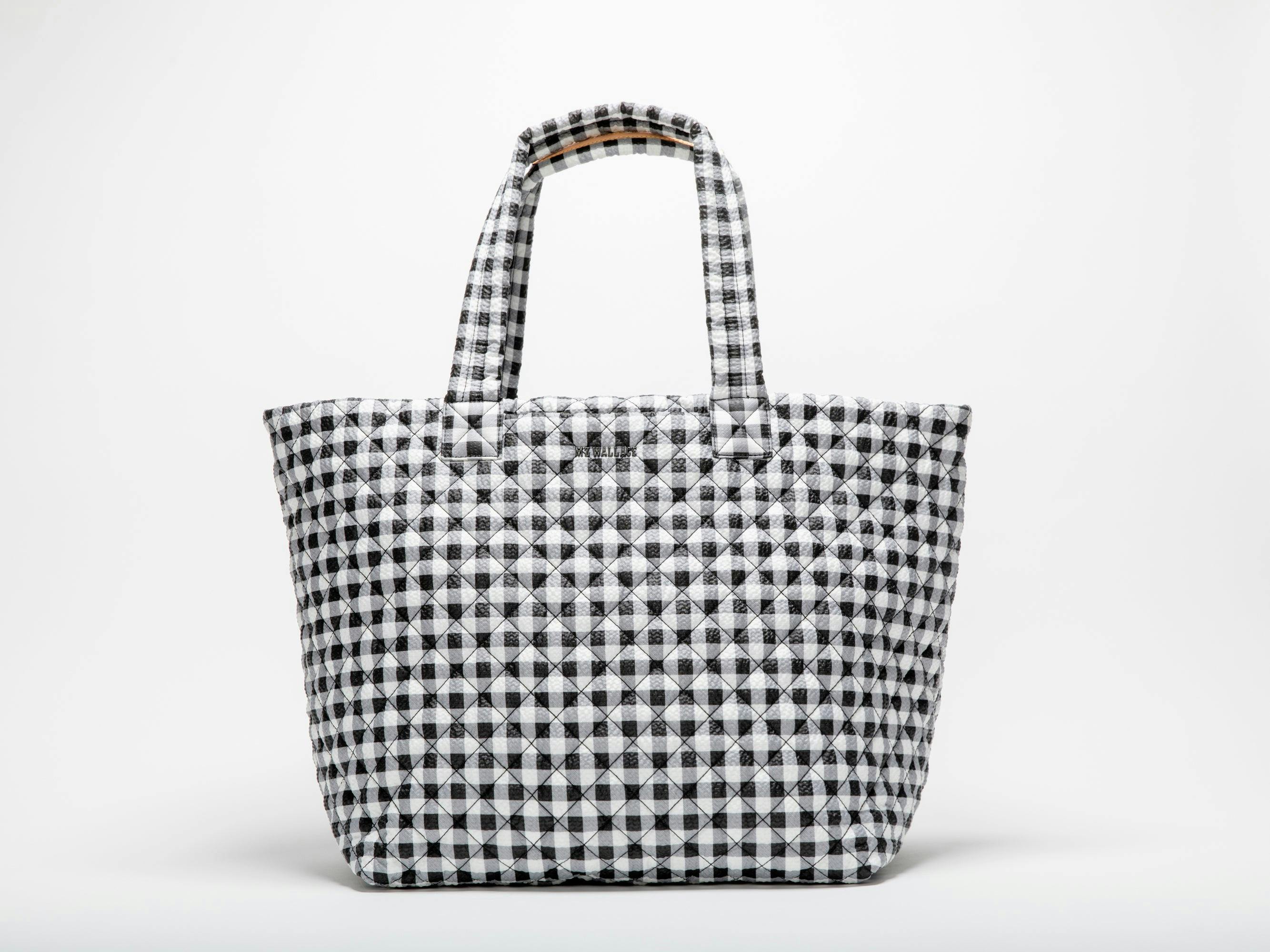 Black/White Gingham Large Metro Tote Deluxe