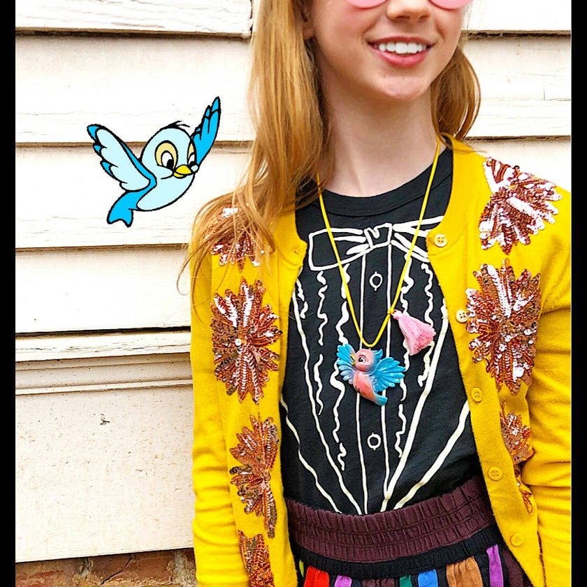 BIRDIE THE BLUE BIRD NECKLACE