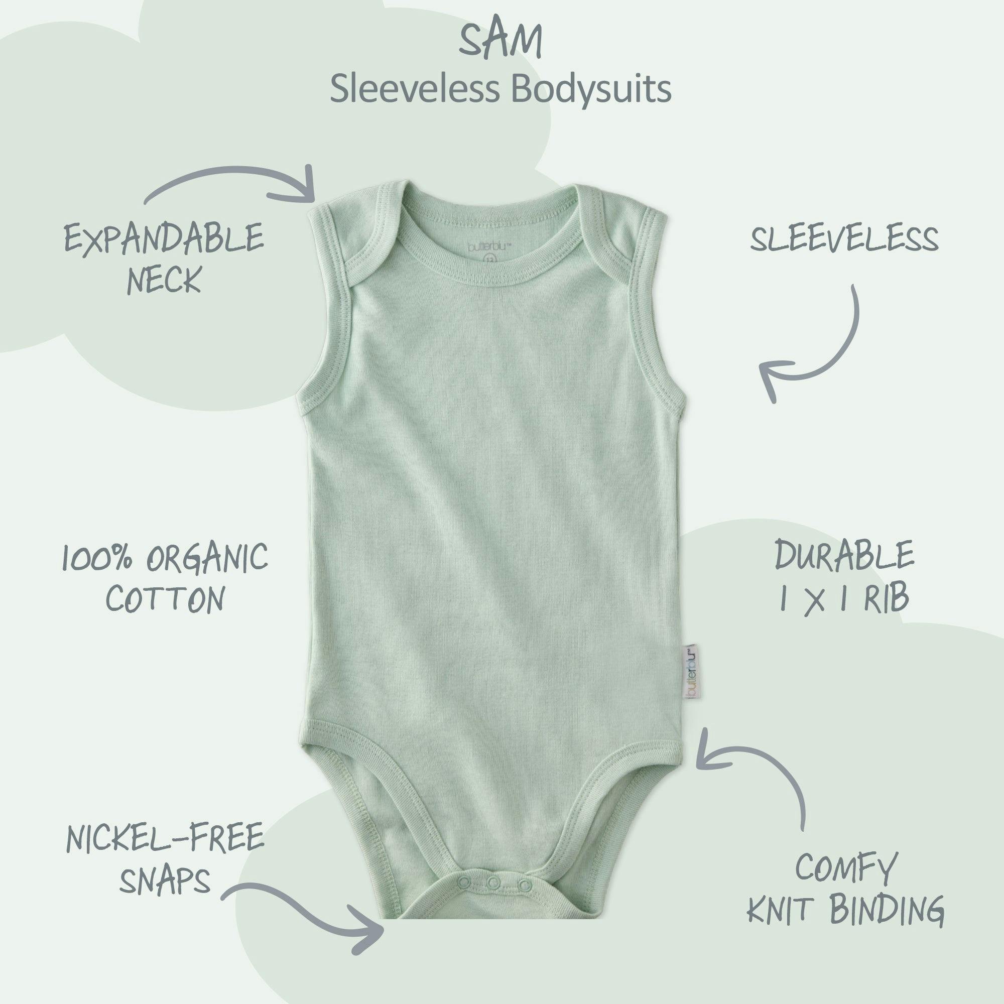 SAM 5-Pack Sleeveless Bodysuits
