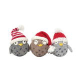 Tiny Owls with Hats Ornaments