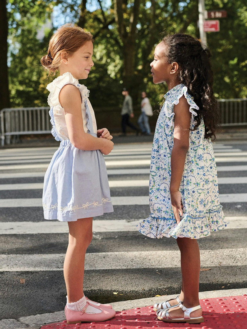 Nicky Hilton x La Coqueta Blue Whitney Girl Pinafore Skirt