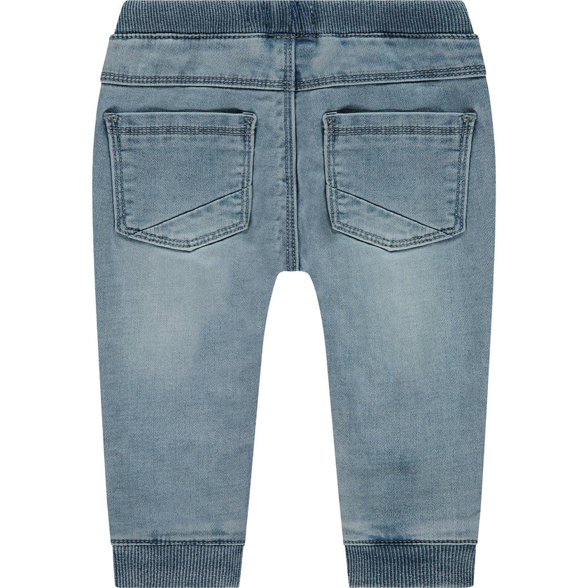 Cinched Cuffed Waist Denim Jogger