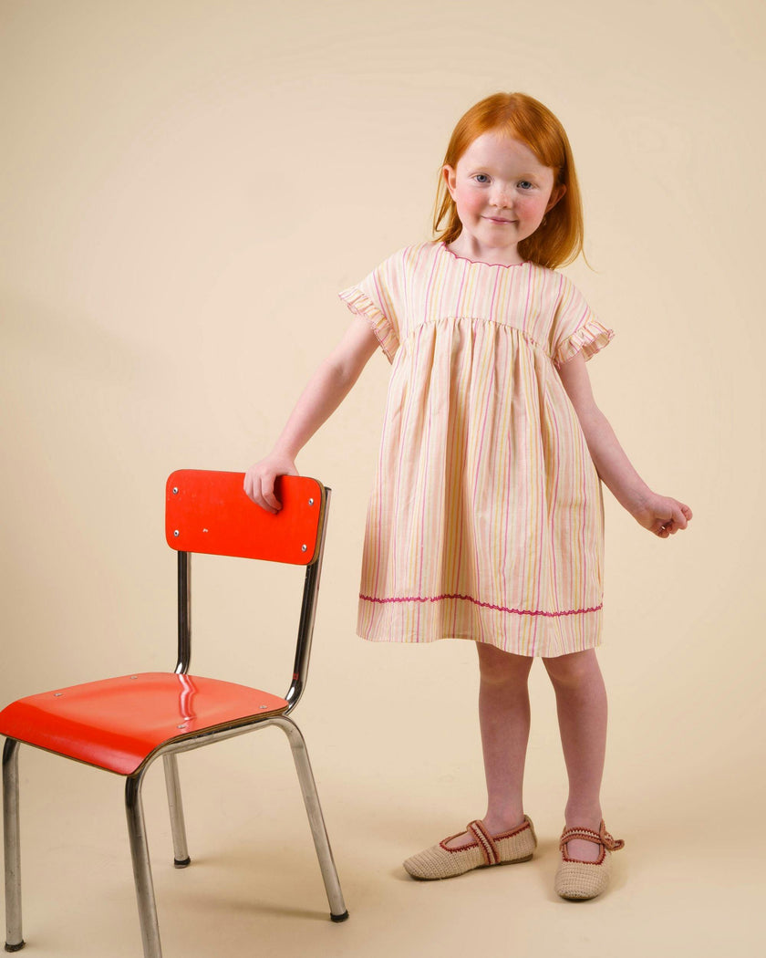 Lila Dress - Pink Strips print