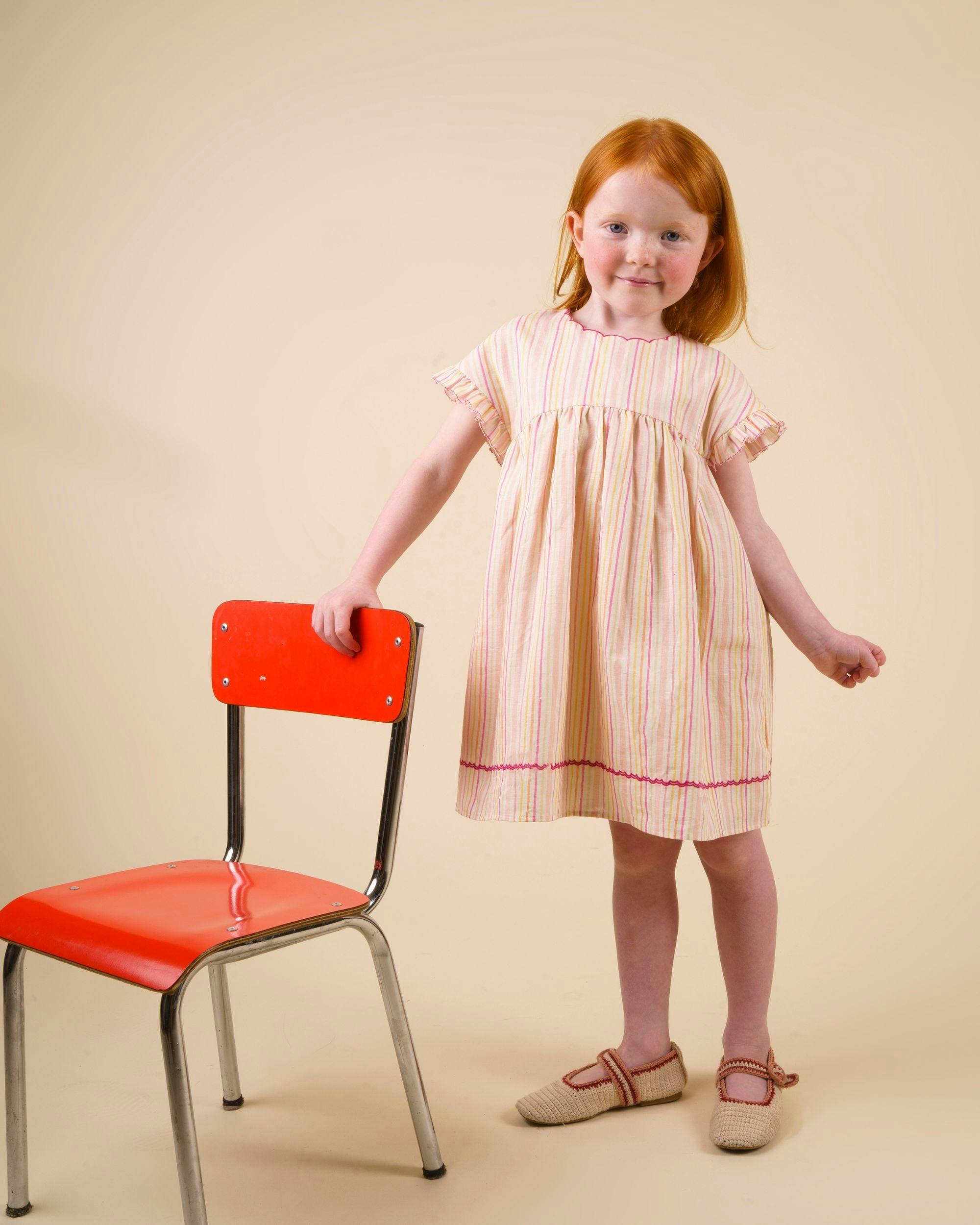 Lila Dress - Pink Strips print
