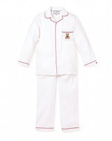Maisonette x Petite Plume Kid's Twill Pajamas, Merry Teddy