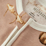 Mushroom Organic Cotton Zipper Footed Romper