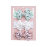 Multicolor Elastic Bow Headband Set