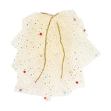 Packed Party Tulle Celebrations Cape with Multicolor Pom Poms and Gold Glitter Stars - 3-Layer Tulle Party Cape with Gold Ric Rac Adjustable Ties, One Size