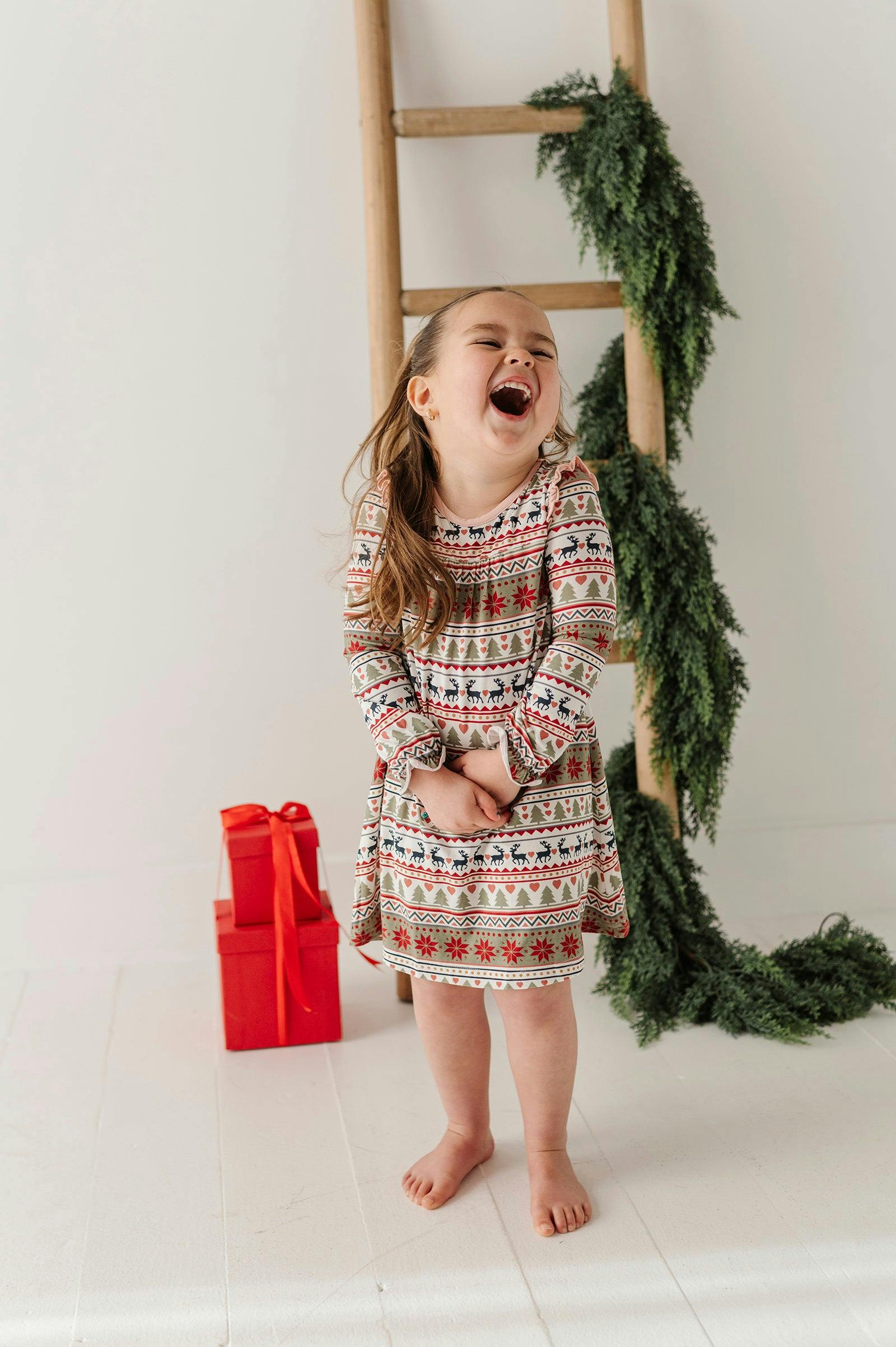 Girls Night Gown in Fair Isle