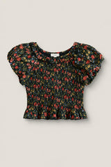 Mini Annalise Top in Obsidian Vintage Poppies