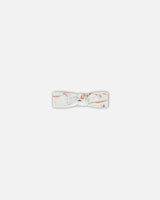 Organic Cotton Headband Heather Beige With Printed Cat