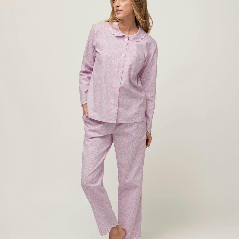 Women's Twill Colette Pajama Set in Fleur Blush
