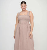 The Ashlyn Nap Dress - Cognac Gingham
