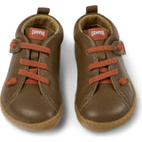 Peu Cami Hook-N-Loop Closure Leather Shoes, Brown