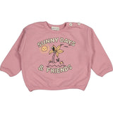 "Sunny Days And Friends" Print Crew Neck Sweatshirt