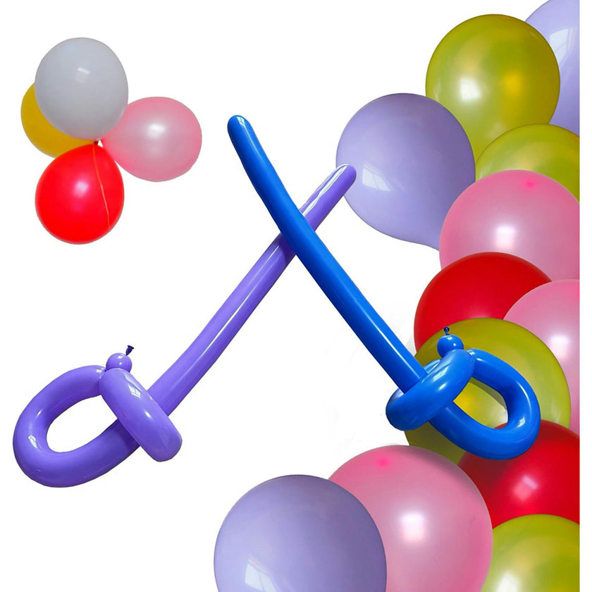 Trimate 100-Pack Long Balloons with Pump - Twisting & Modeling Fun Activity Kit