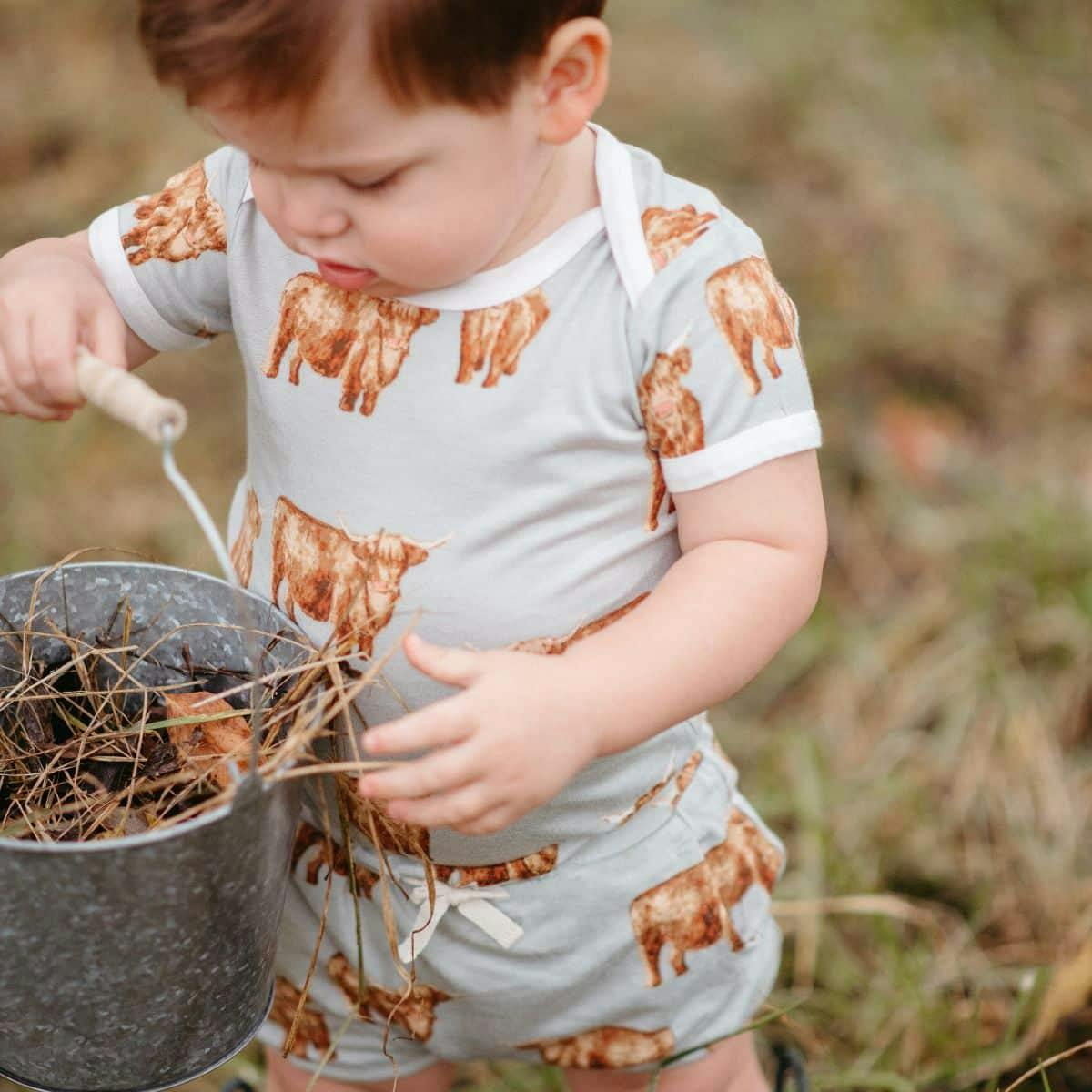 Gold Organic Cotton Short Sleeve One Piece