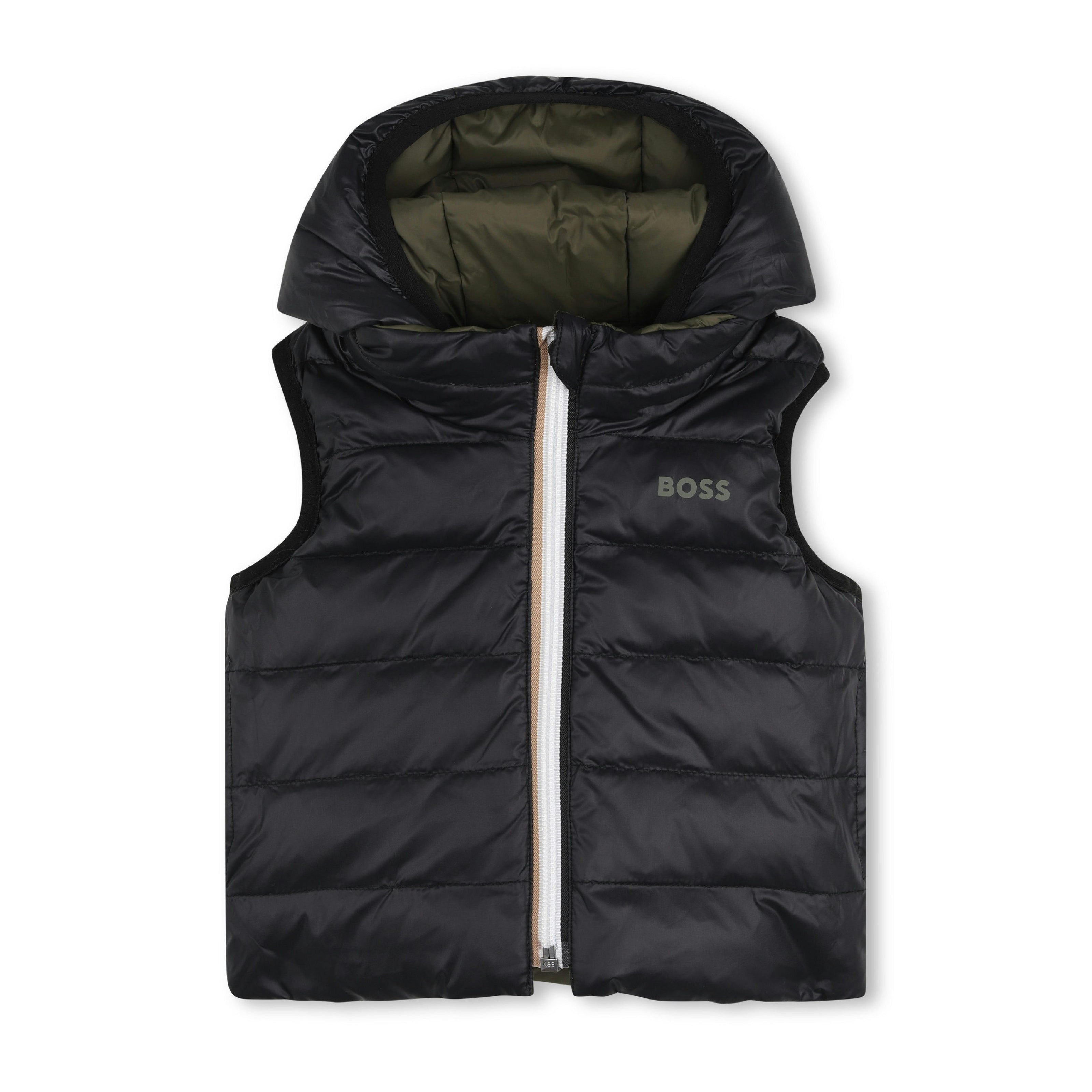 Olive Night Reversible Hooded Vest