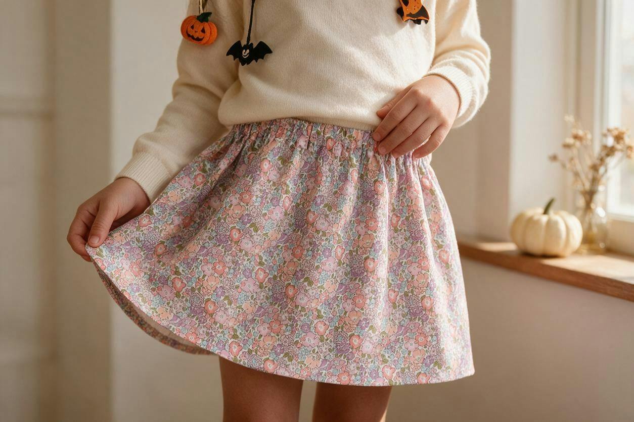 Liberty of London Girls Elasticated Skirt - Michelle pink
