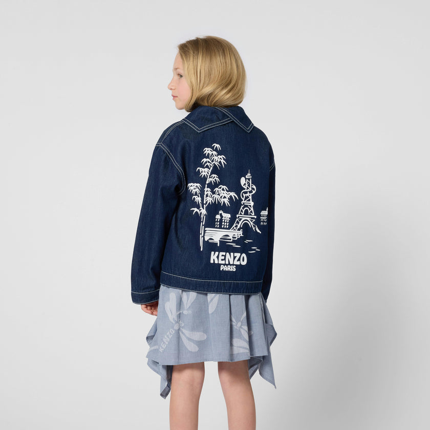 Pale Blue Kenzo Asymmetrical Skirt