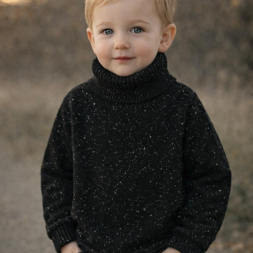 Cable Knit Ribbed Neck Sweater