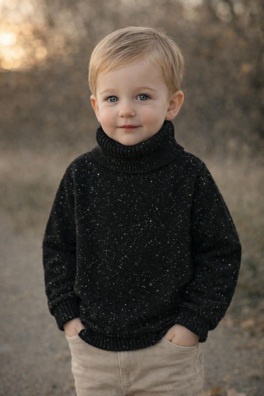 Cable Knit Ribbed Neck Sweater
