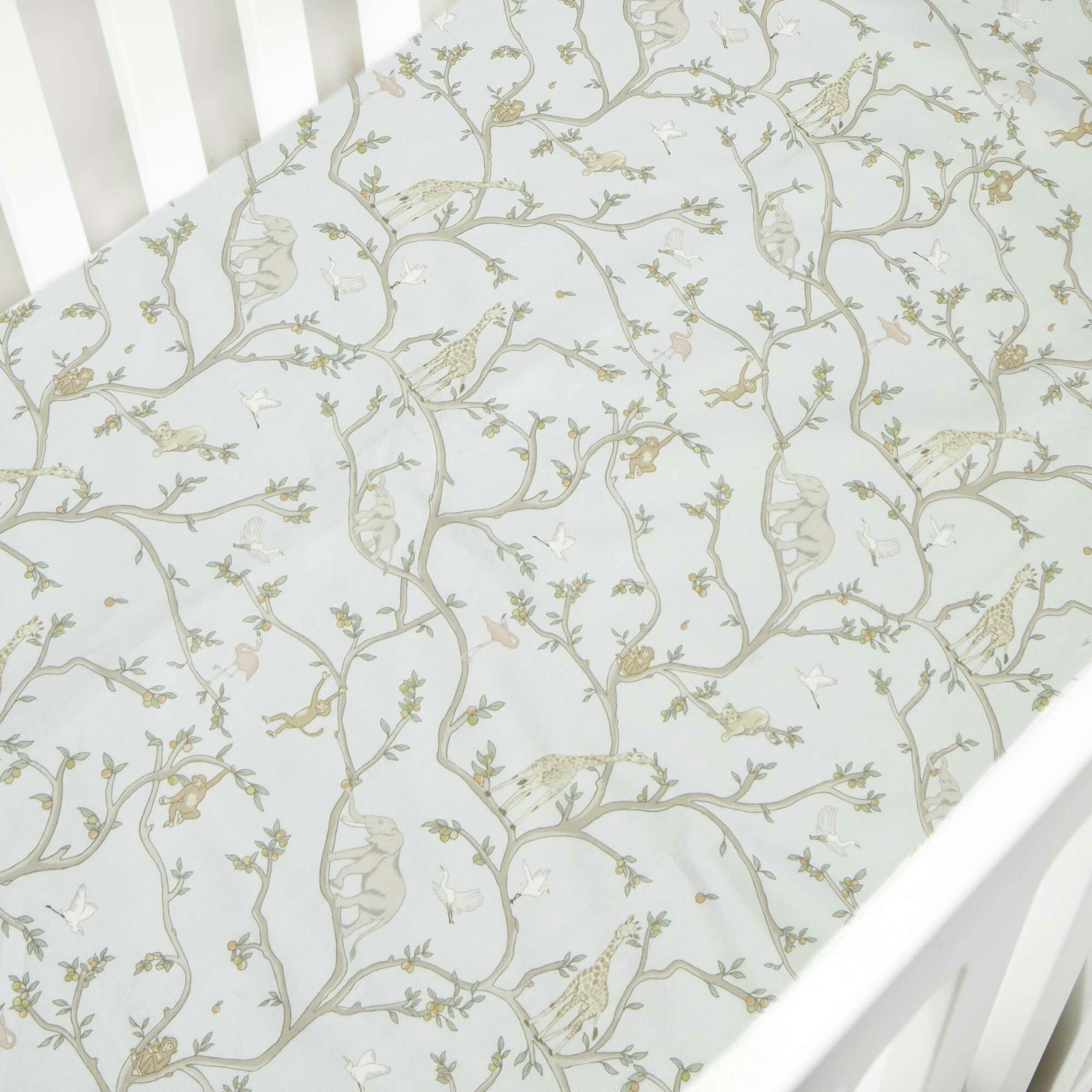 Animal Parade Print Crib Sheet