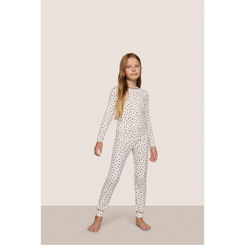 Kids Printed TENCEL™ Modal Unisex Long PJ Set, White
