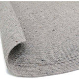Neethu Hand-Crafted Felted Wool Round Rug, Grey