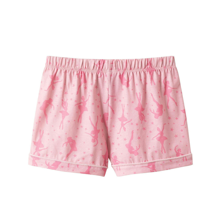 Girls Tee And Short Pajama Set | Pink Ballet