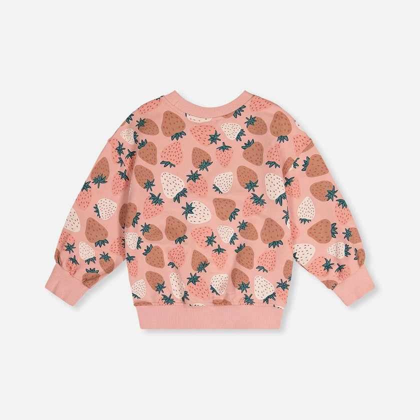 Sweatshirt Pink Strawberry Print