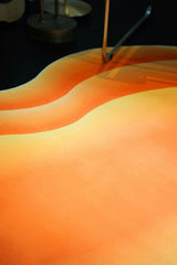 Orange Modern Abstract Wavy Area Rug by Juan Marquez