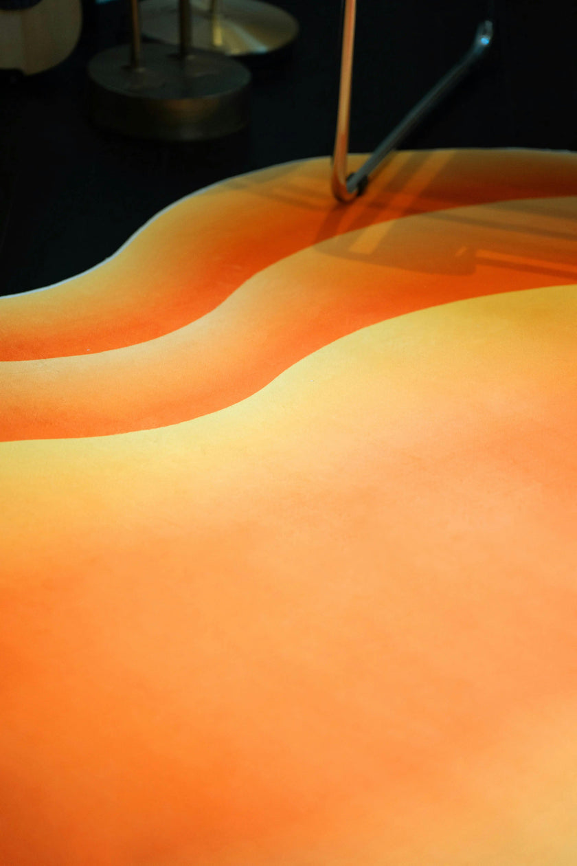 Orange Modern Abstract Wavy Area Rug by Juan Marquez