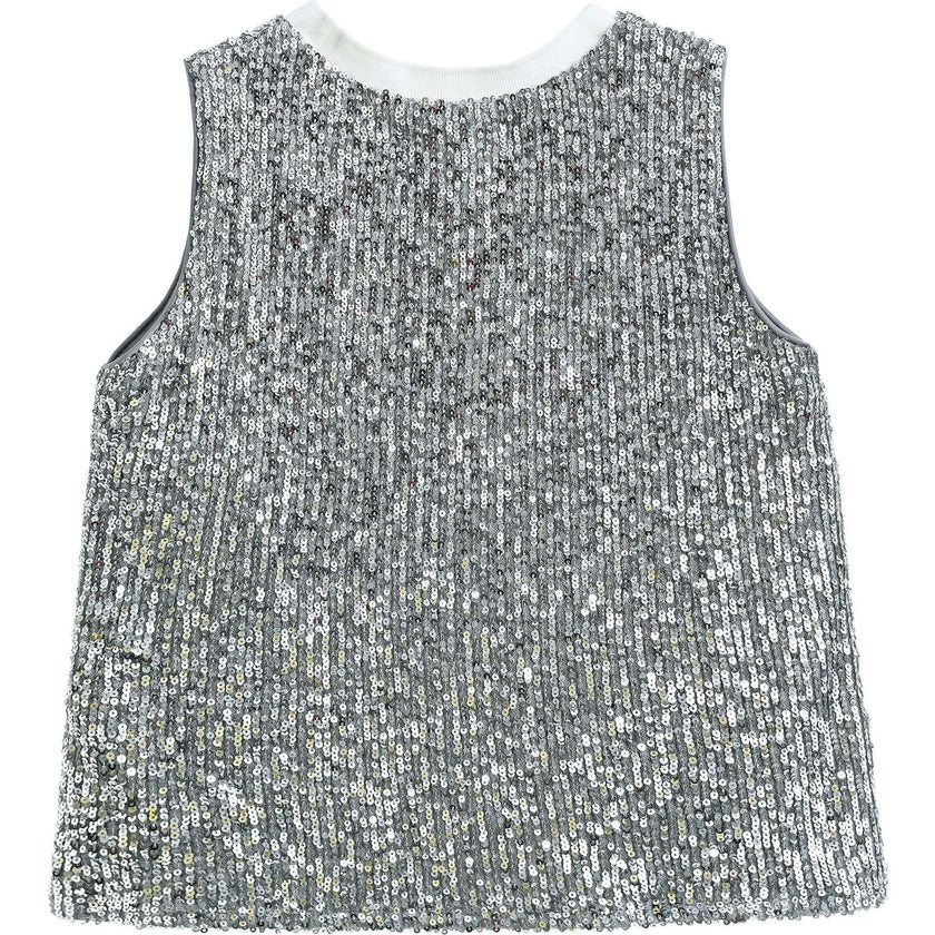Sequin Sleeveless Shorts Set
