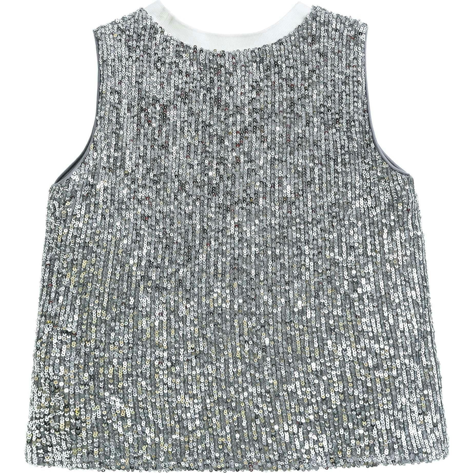 Sequin Sleeveless Shorts Set