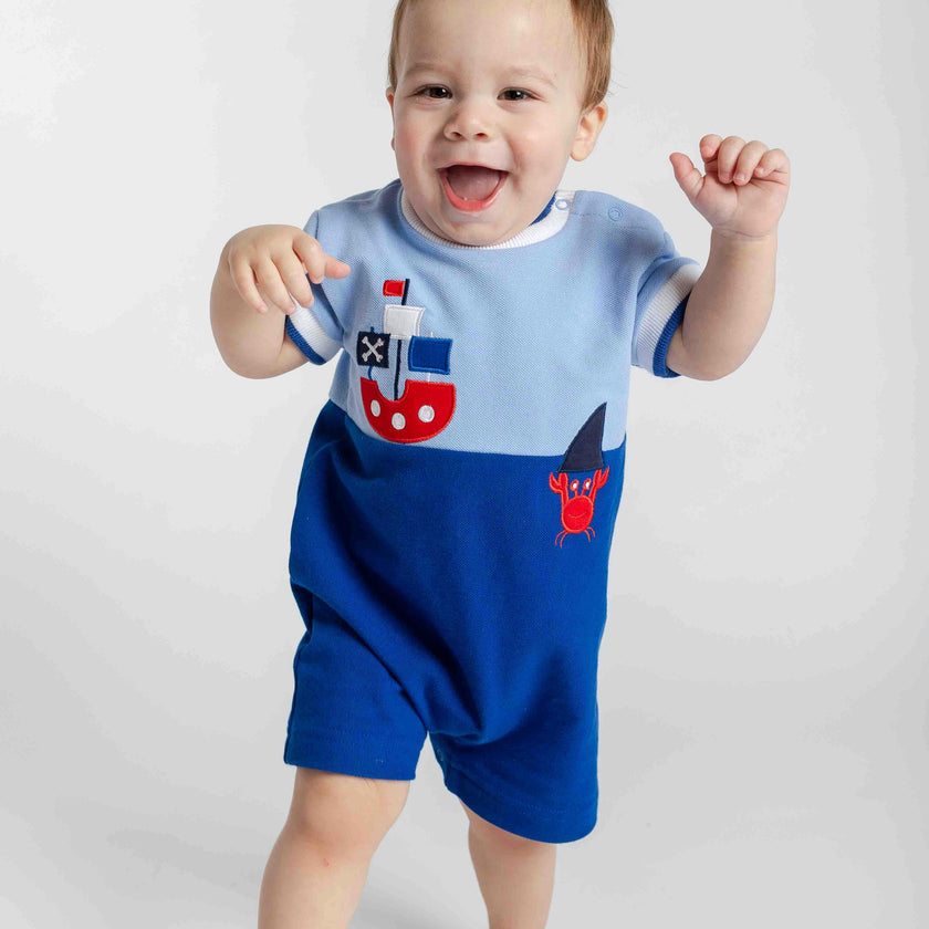Knit Shortall With Pirate Ship &