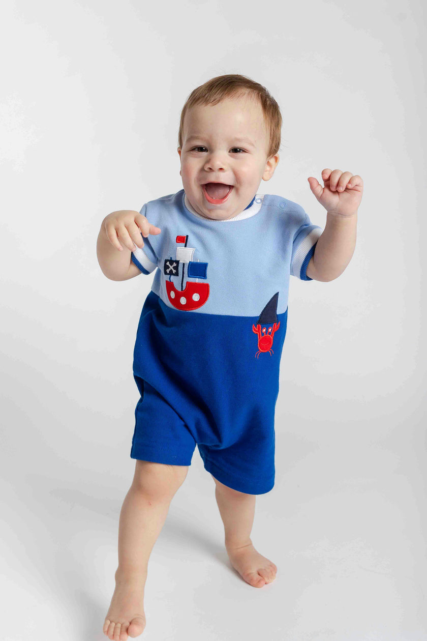 Knit Shortall With Pirate Ship &