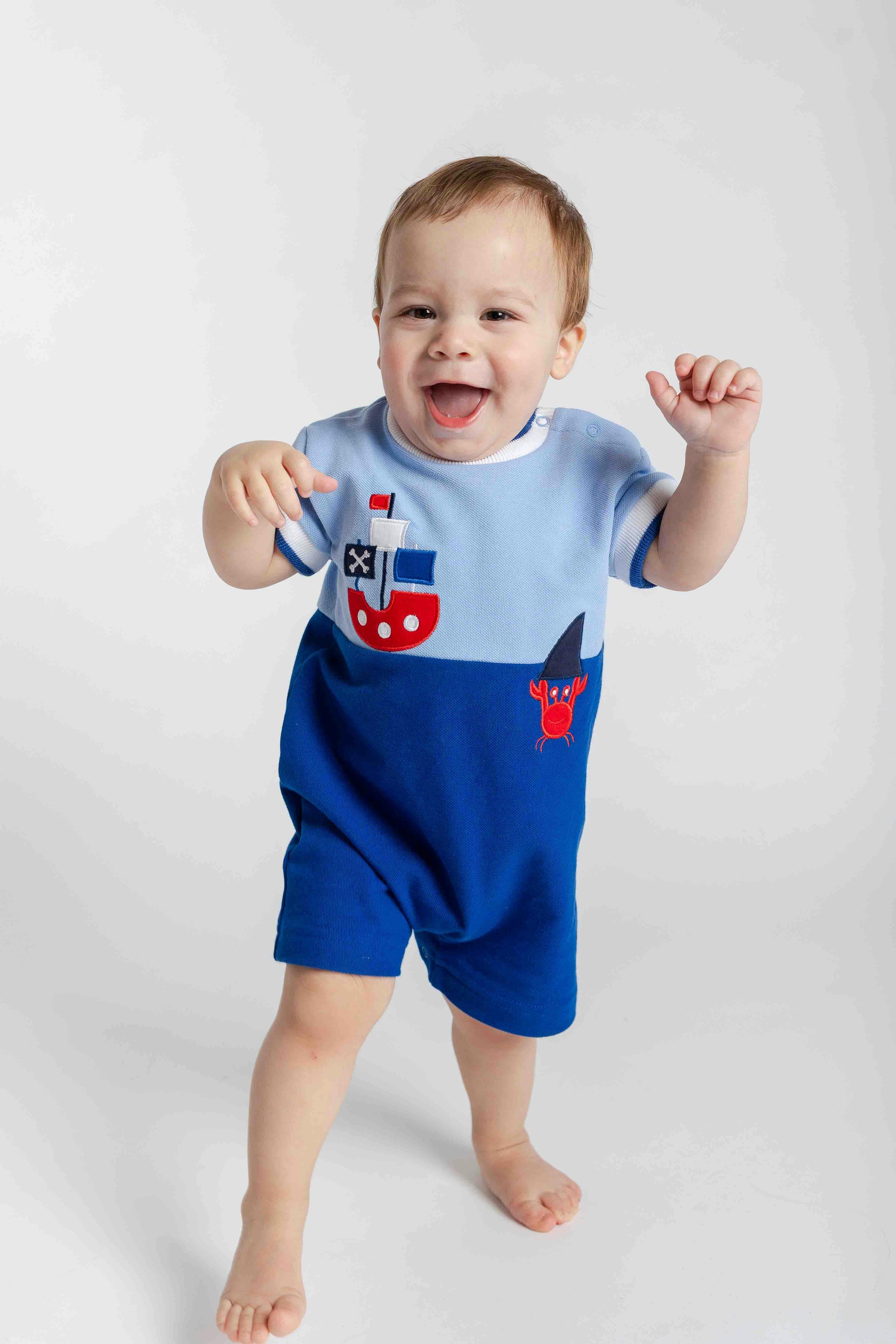 Knit Shortall With Pirate Ship &