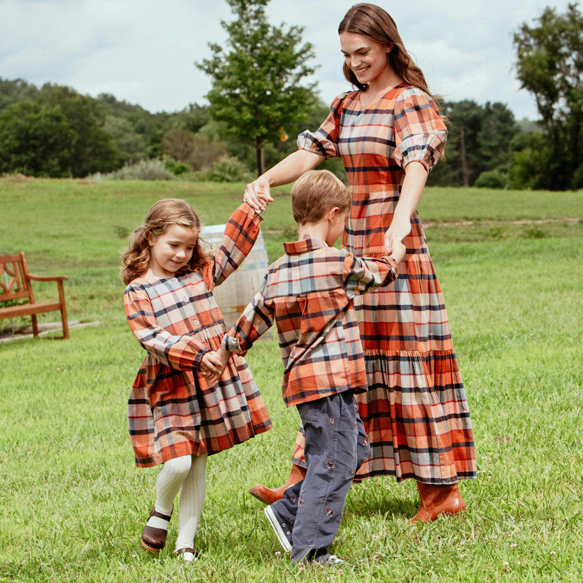 Girls Mae Dress - Hayride Plaid