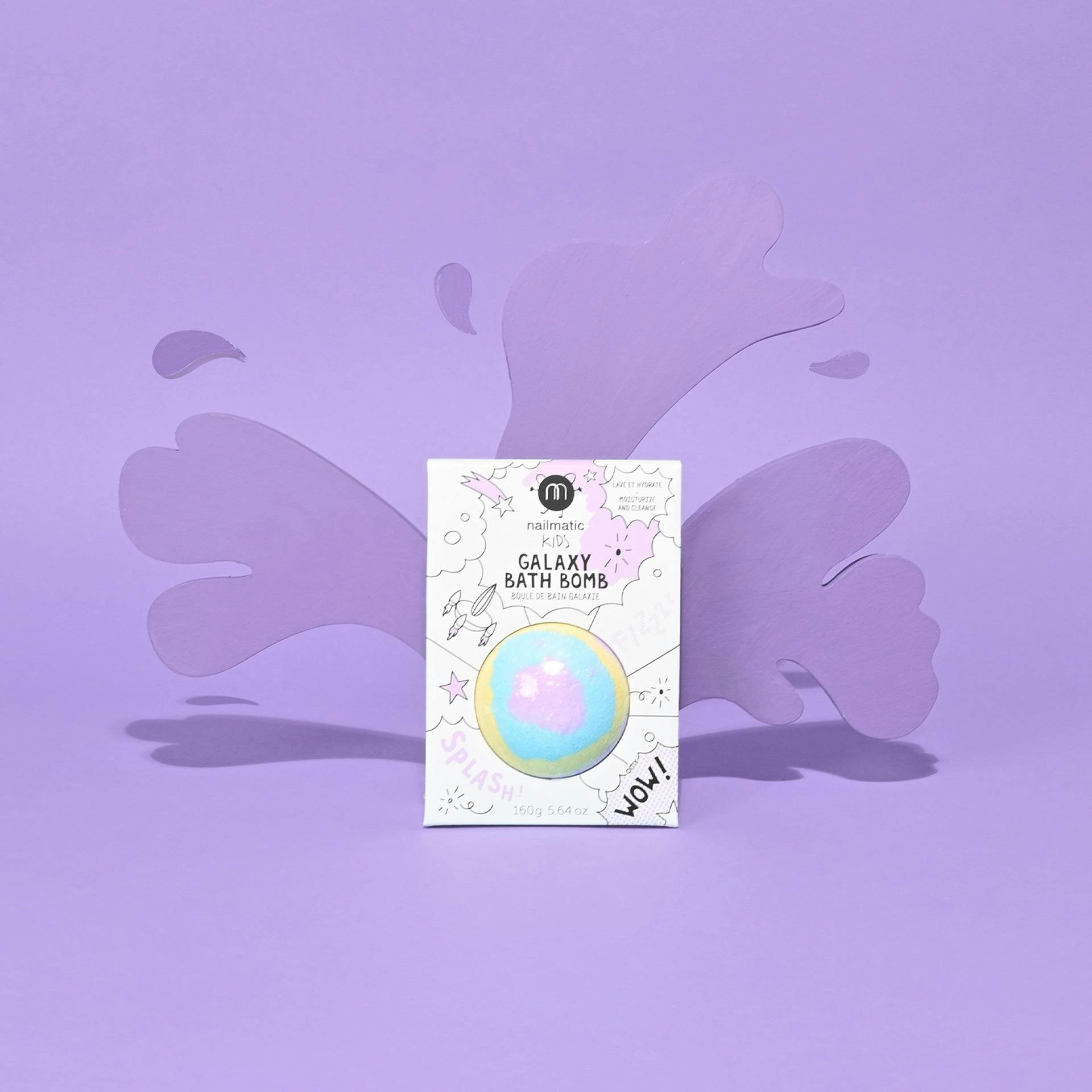 Bath Bomb for Kids GALAXY PULSAR Purple Yellow Blue