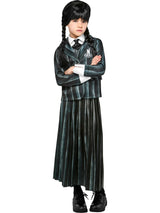 Girls' Wednesday Addams Nevermore Academy Black School Uniform Costume
