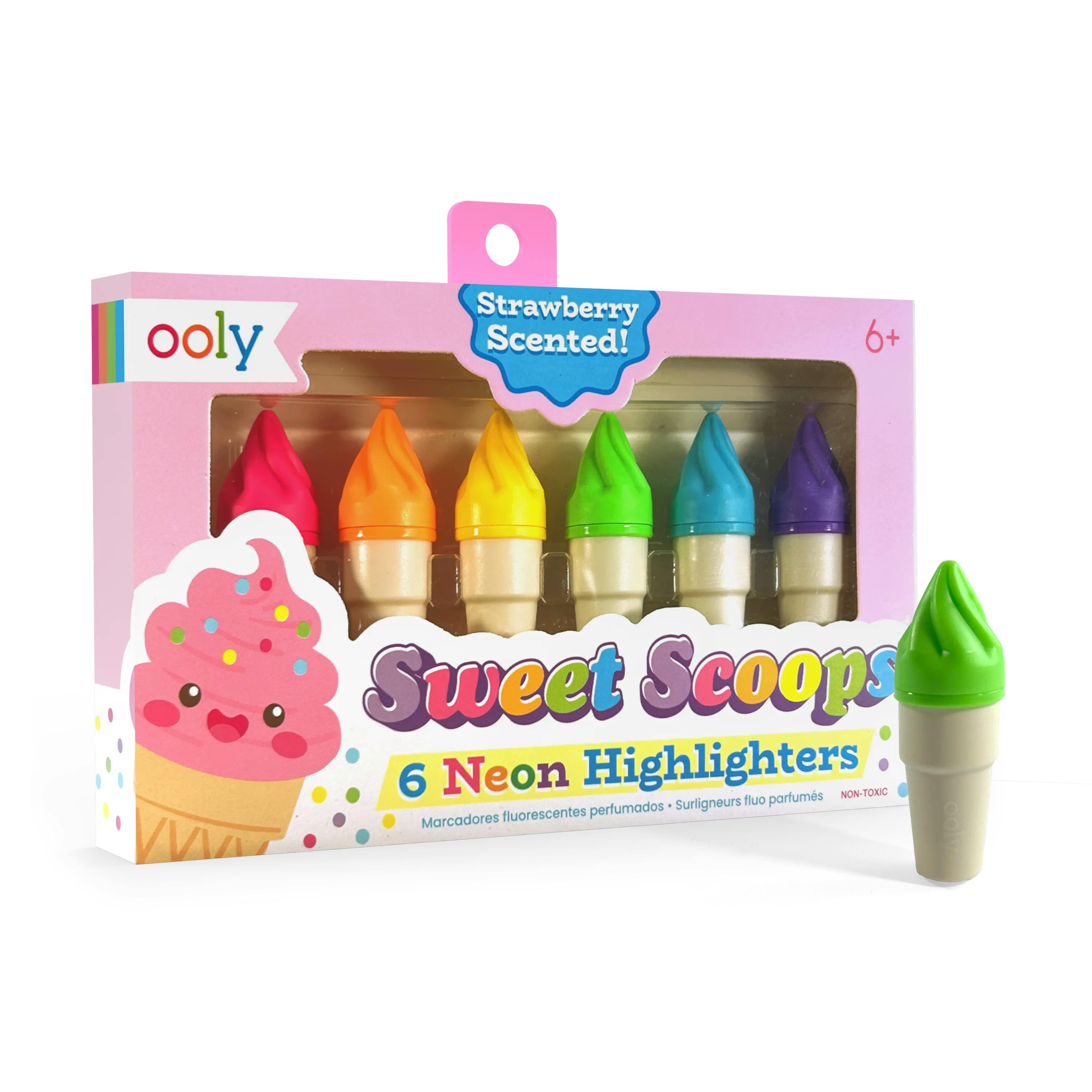 Sweet Scoops Scented Neon Highlighters - Set of 6