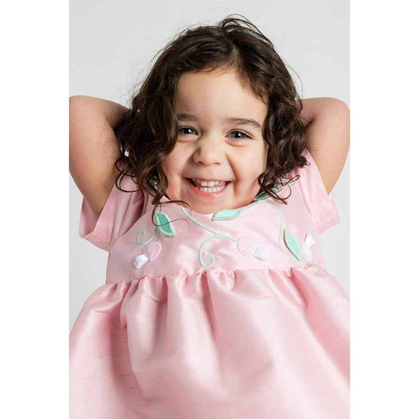 Dupioni Dress With Flower Vines