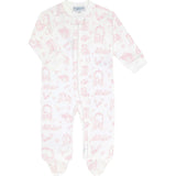 Pink Lone Star Toile Zipper Footie
