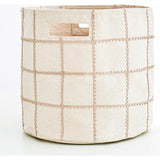 Handmade Canvas Storage Basket Lace - Taupe