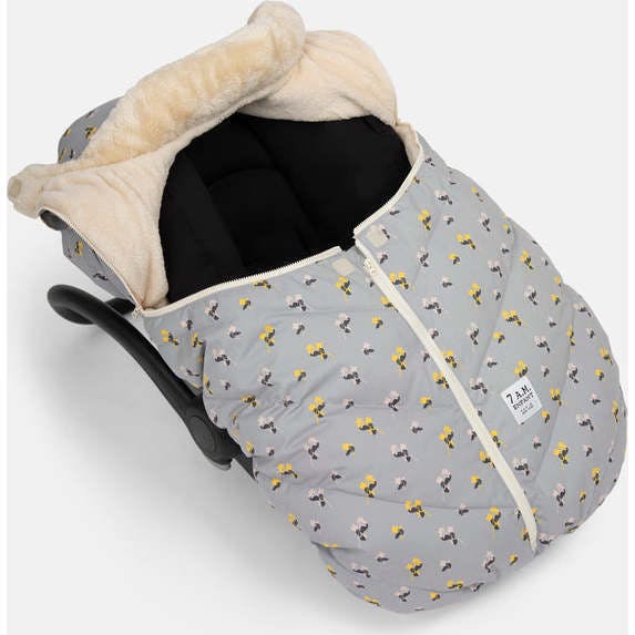 Floral Print Zipped Puffy Car Seat Cocoon